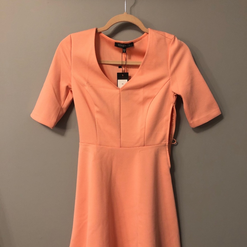 Dynamite Salmon Pink Short Sleeve Dress